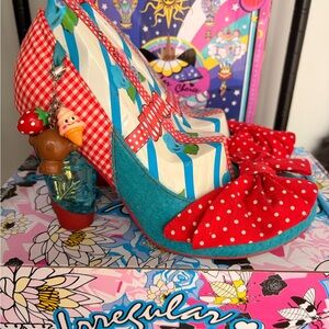 Irregular Choice Shoes with Charms - Red and Teal